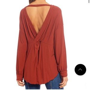 Free People Shimmy Shake V-Back Lettuce Edge Knit